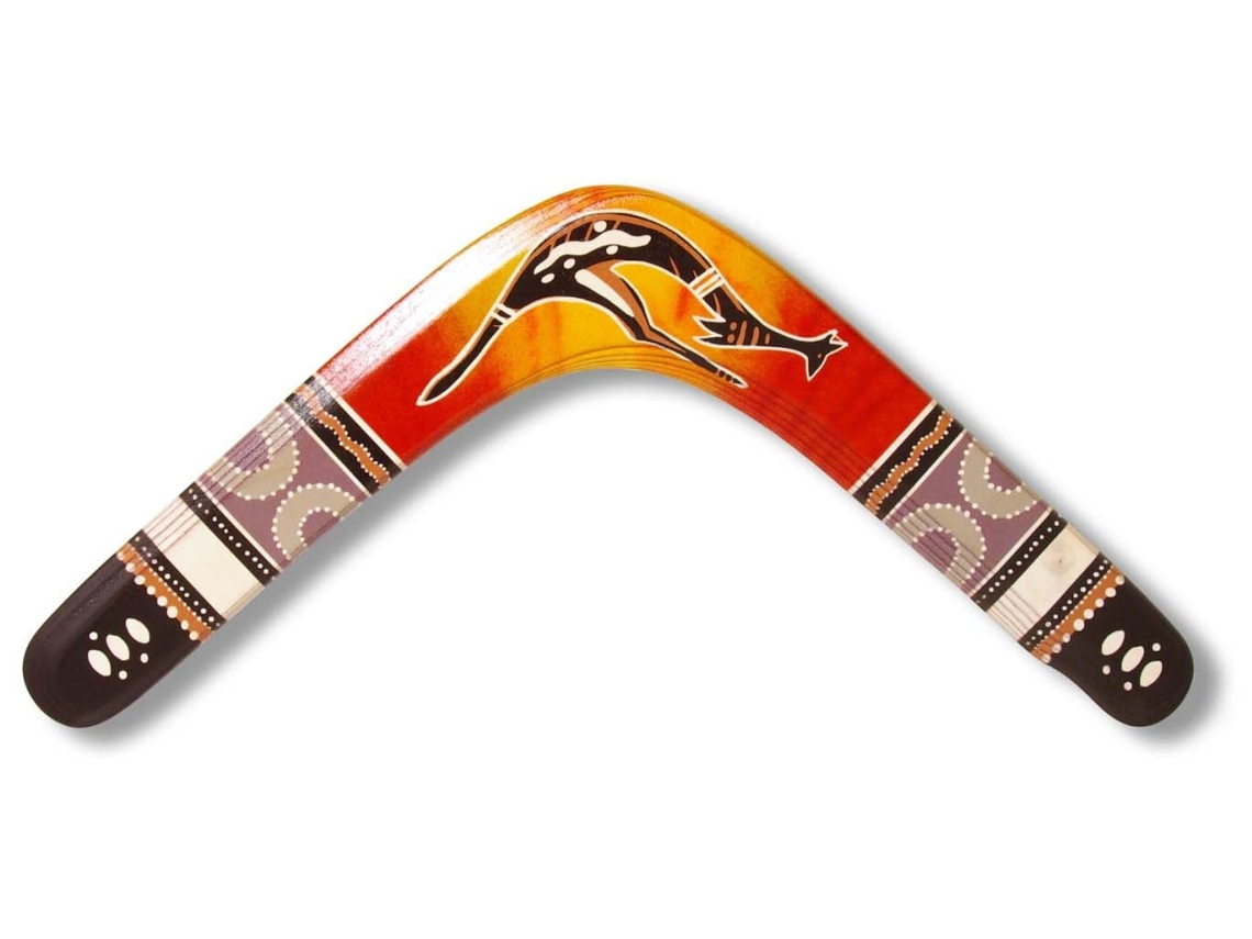 Bumerangue De Madeira Boomerang Fan Falcon Canhoto Multicolorido 38cm 25m