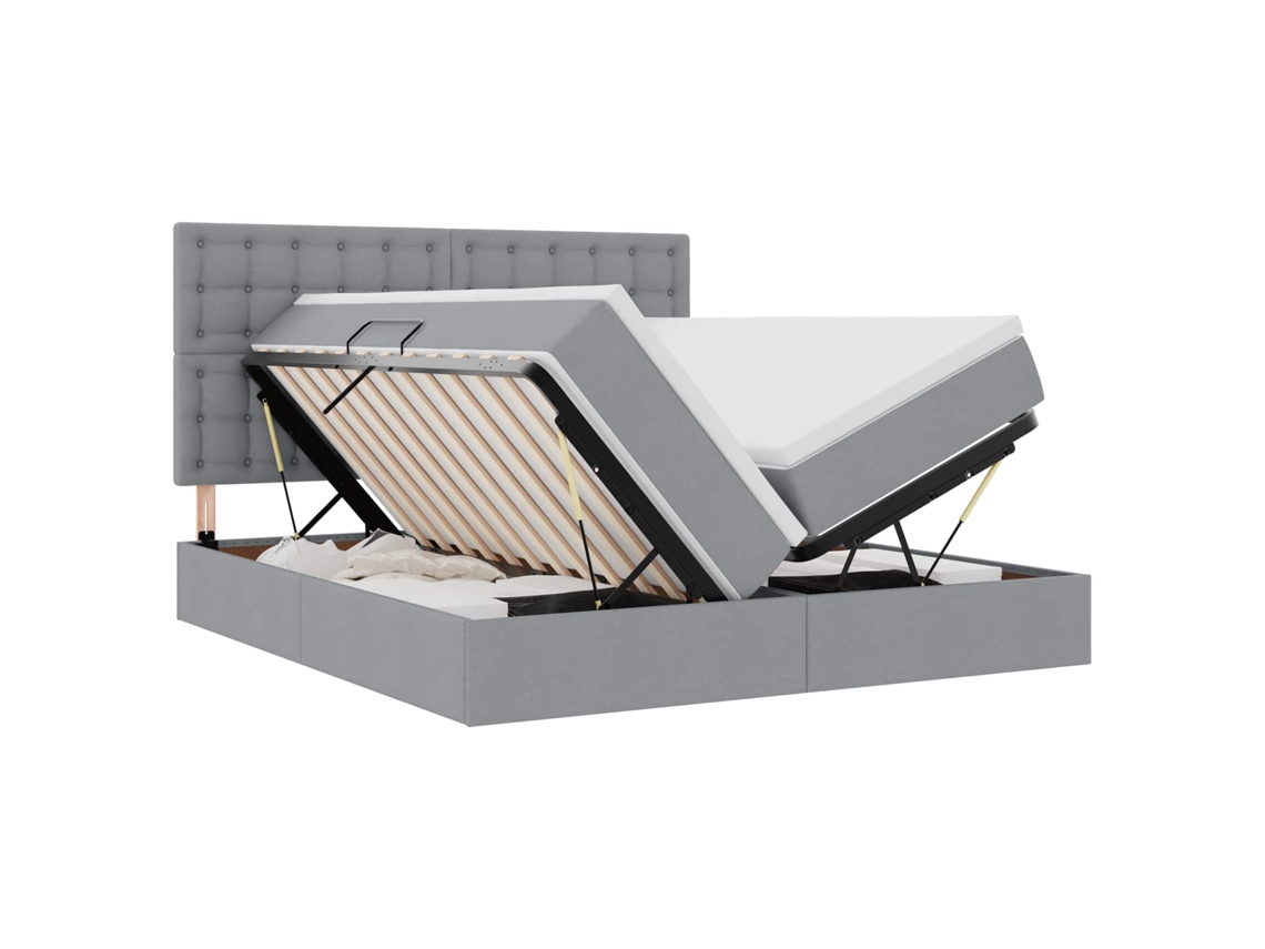 Cama de Armazenamento Led com Colchão Cinzento claro MAISON EXCLUSIVE