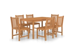 Conjunto de Jantar de Jardim com 7 Peças Madeira de Teca Maciça (150x90 cm) MAISON EXCLUSIVE