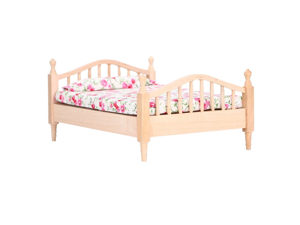 Cama Dupla Miniatura Para Casa De Boneca 1:12, Móvel Mini Para Casa De Boneca