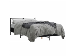 Bed Frame, Bed Frames Vidaxl Preto Madeira Processada (135 X 190 Cm)