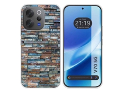 Capa Tumundosmartphone De Silicone Para Vivo V70 5g Com Design De Tijolos 5 Desenhos