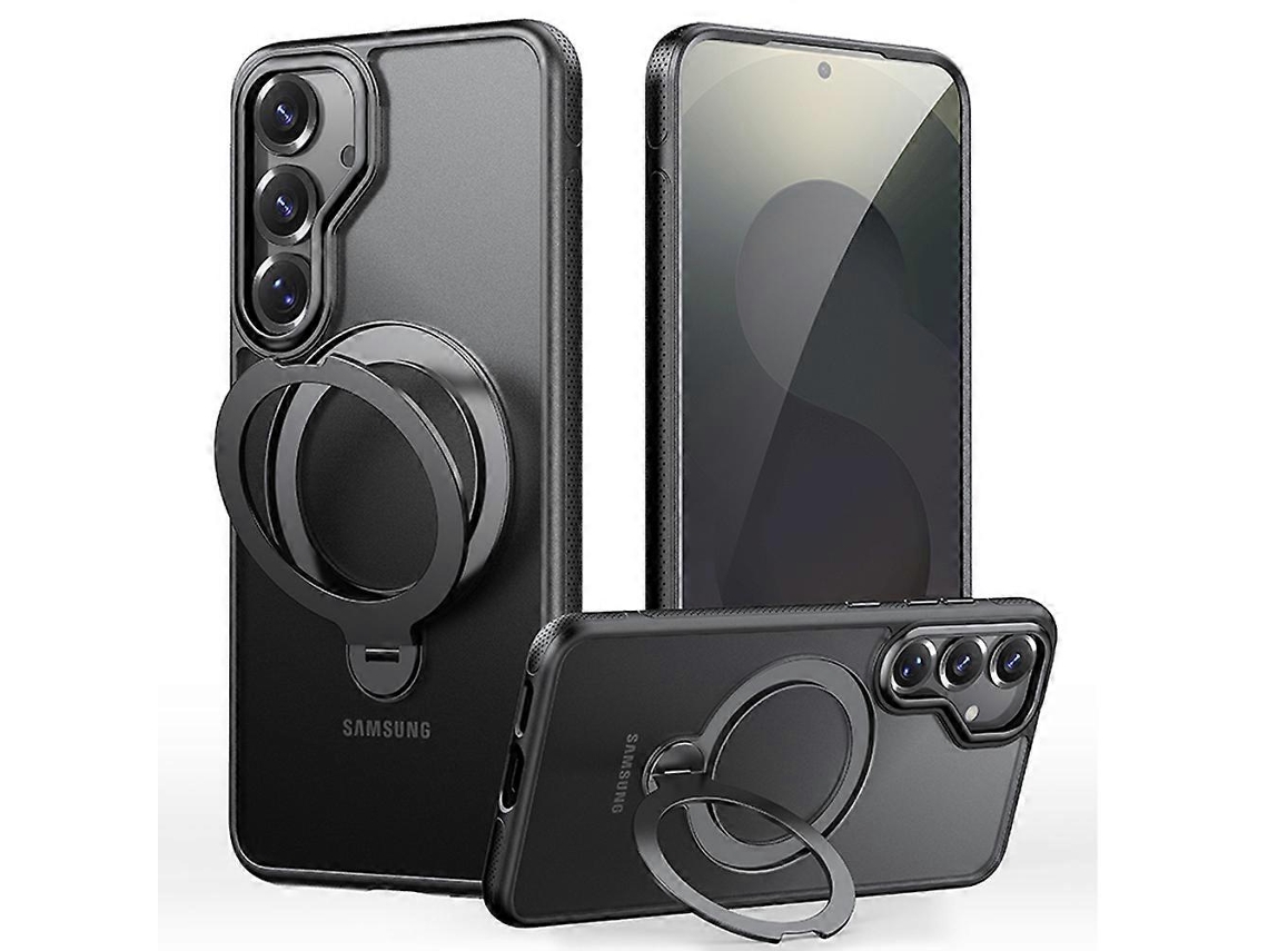 Capa Tkdaddy Para Samsung Galaxy S25 Compatível Com Magsafe À Prova De Quedas Tpu Pc Kickstand Capa De Telefone Preta