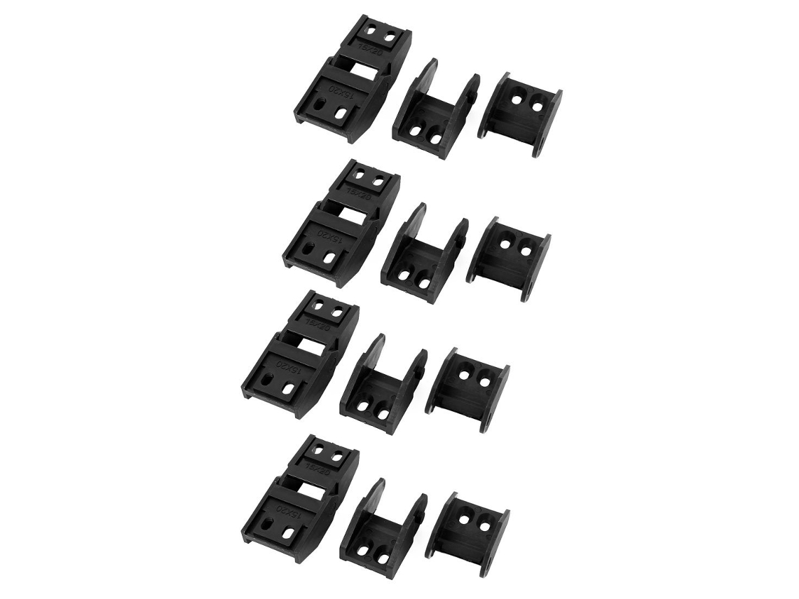 Conectores de Extremidade para Cabos Corrente Ponte Plástico 15mm X 20mm, Pretos, 4 Pares CHABERLU