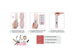Escova Alisadora De Cabelo Elétrica 2 Em 1 Com Usb Nostalgia88