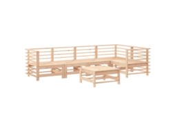 6 Pcs Conjunto Lounge de Jardim Pinho Maciço MAISON EXCLUSIVE