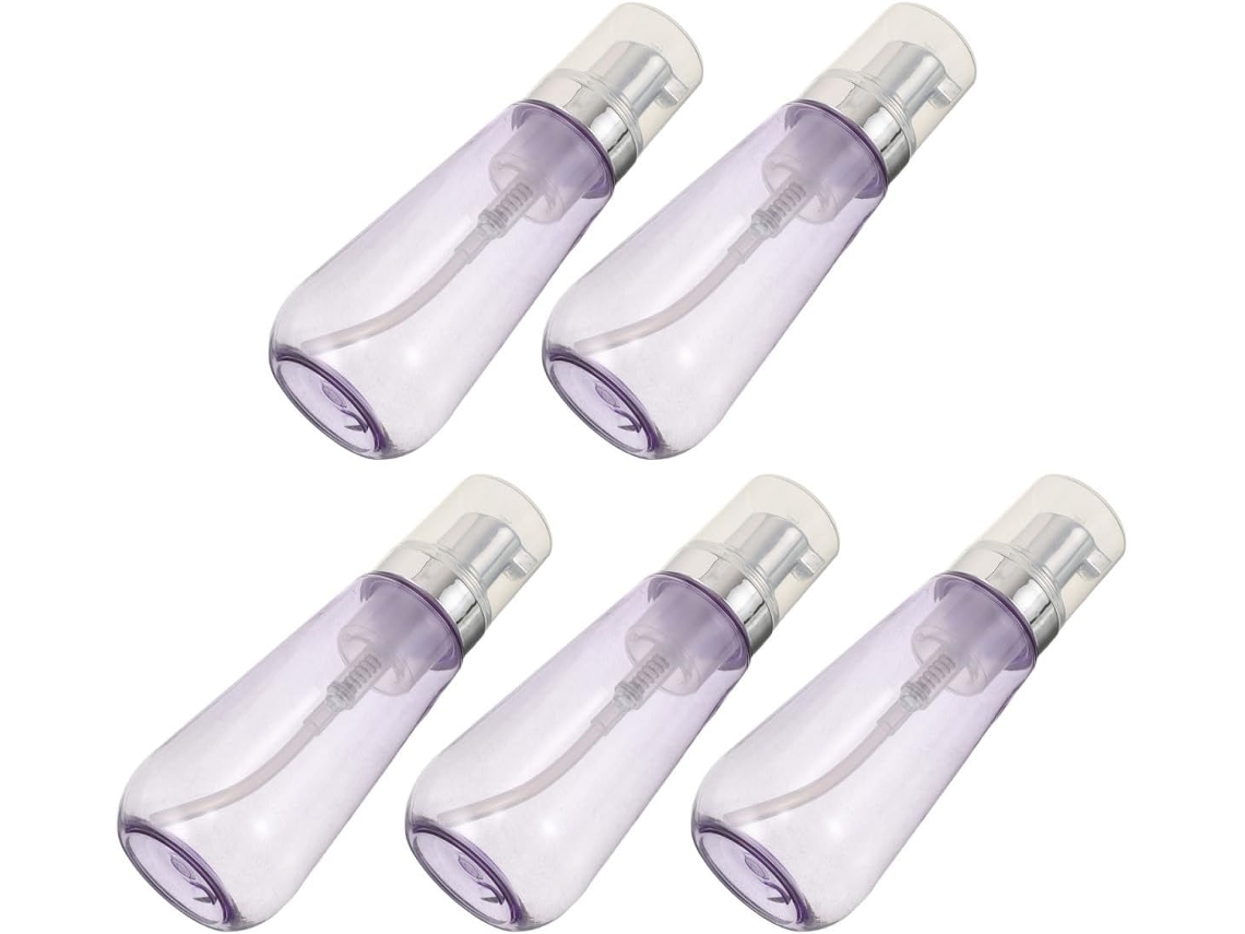Conjunto de 5 Dispensadores de Bomba Recarregáveis de Plástico Transparente de 100ml