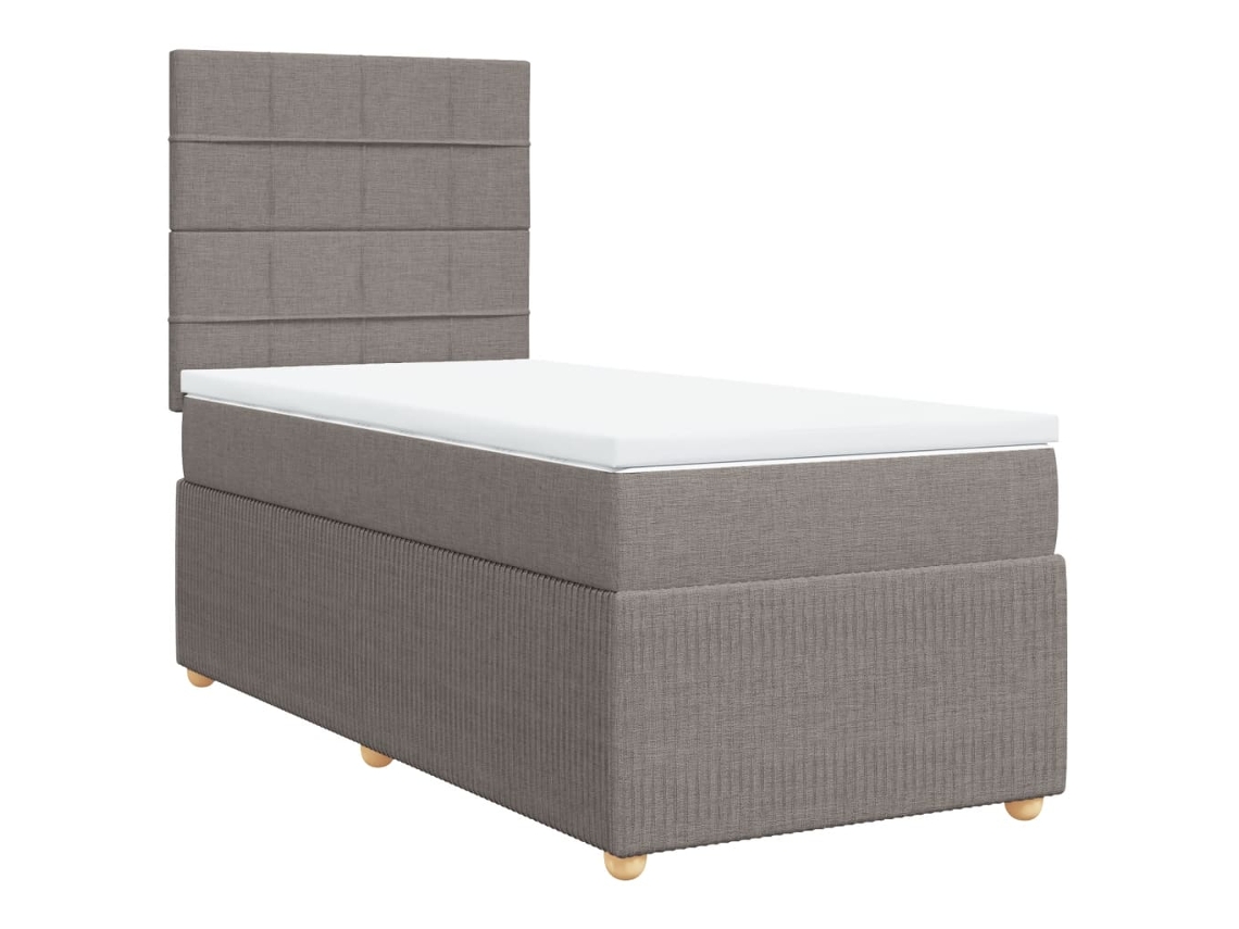 Box Spring Bed, Box Spring Beds Vidaxl Cinzento-acastanhado Tecido (90 X 190 Cm)