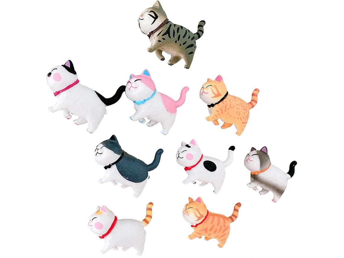 Ukcoco Conjunto De 9 Ímãs Geladeira Em Formato Gato 3d, Em Pvc E Ímã