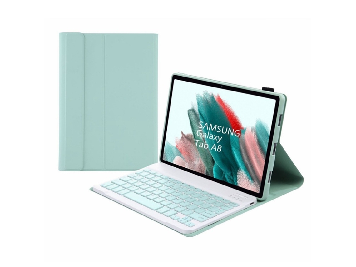 Capa Com Teclado Bluetooth Em Couro Compatível Com Ipad Lenovo 11.5 J706f/pad Pro 11.5 2021, Cor Verde