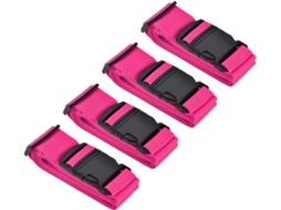 Conjunto De 4 Cintas Bagagem M Meterxity Acessórios Viagem Ajustáveis Em Pp Com Fivela E Etiqueta, Compatíveis Com Malas