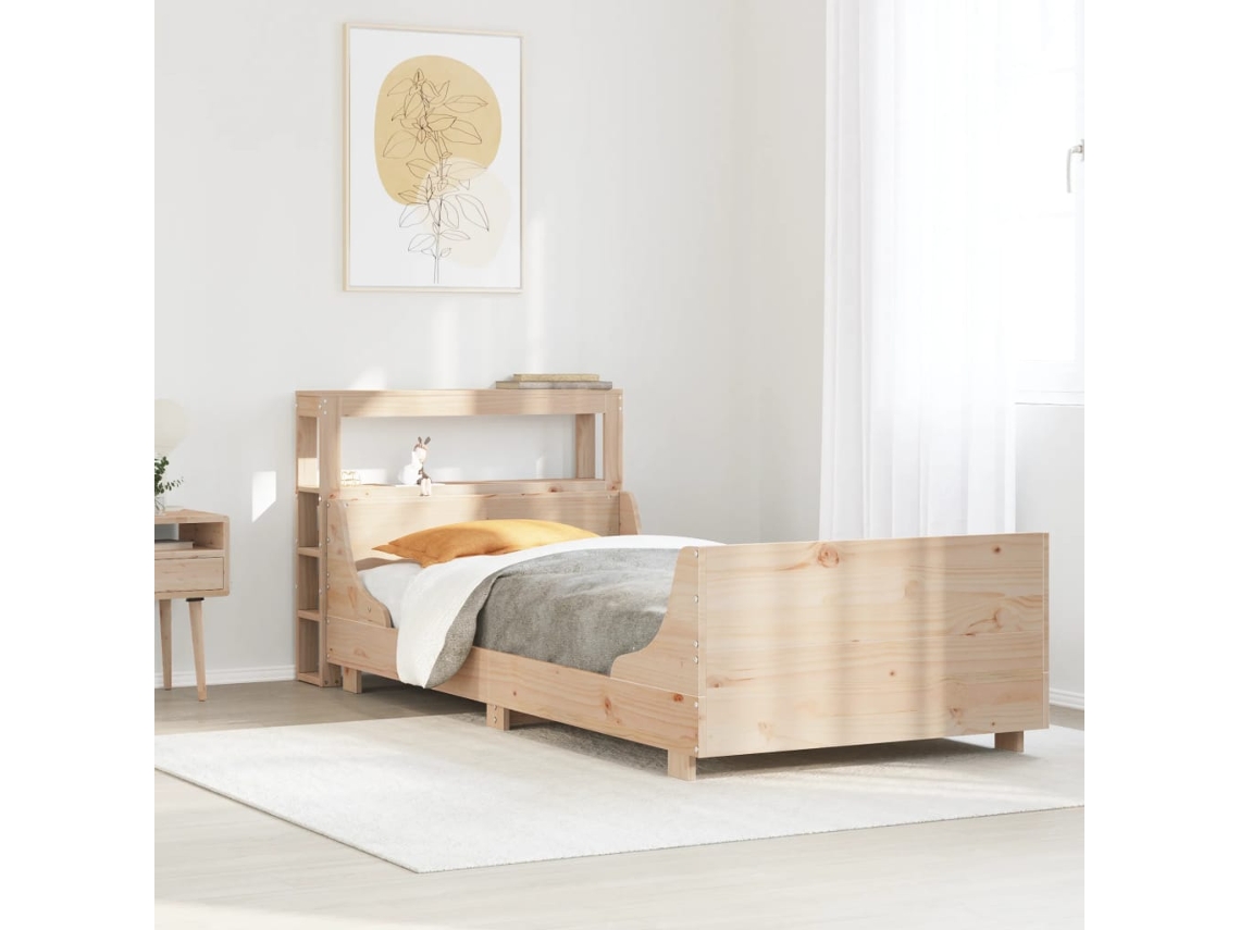 Vidaxl Cama Sem Colchão 90x200 Cm Madeira De Pinho Maciça