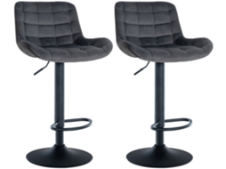 Conjunto de 2 bancos de bar Tover cinza escuro/veludo CLP