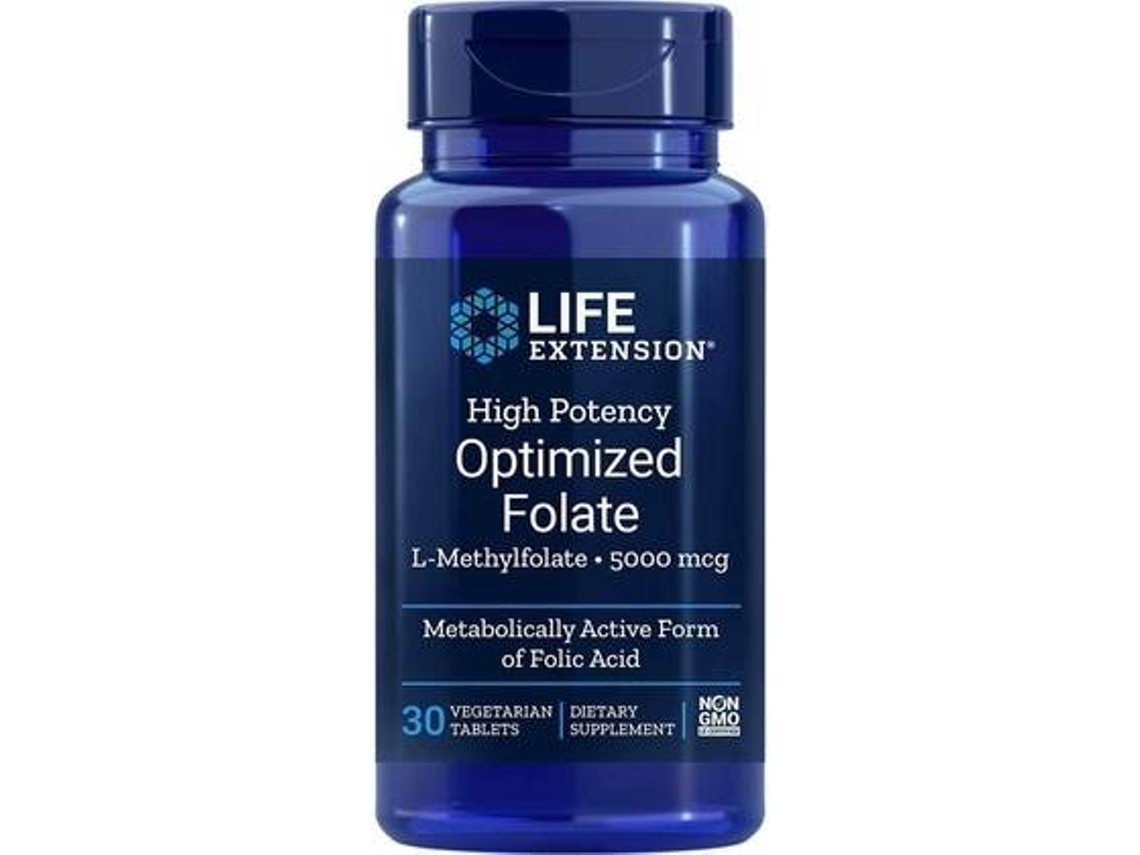 Suplemento Alimentar LIFE EXTENSION Folato Otimizado De Alta Potência (30 cápsulas vegetais)