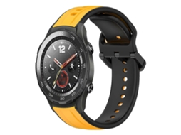 Pulseira De Silicone Bicolor Com Formato Convexo De 20 Mm Para Huawei Watch 2