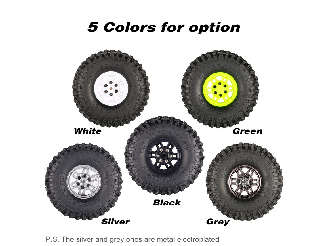 Mali 4pcs Pneus Austar Ax 5020c 1.9 Polegadas 120mm com Cubo para 1/10 Traxxas Scx10 Axial Rc4wd Tf2 Rock Crawler