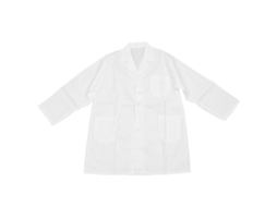 Chaqueta De Laboratório Para Crianças Com Gola Ajustável Removível, Manga Plana, Tamanho L 51,2-55,1 Polegadas, Branca, Algodão