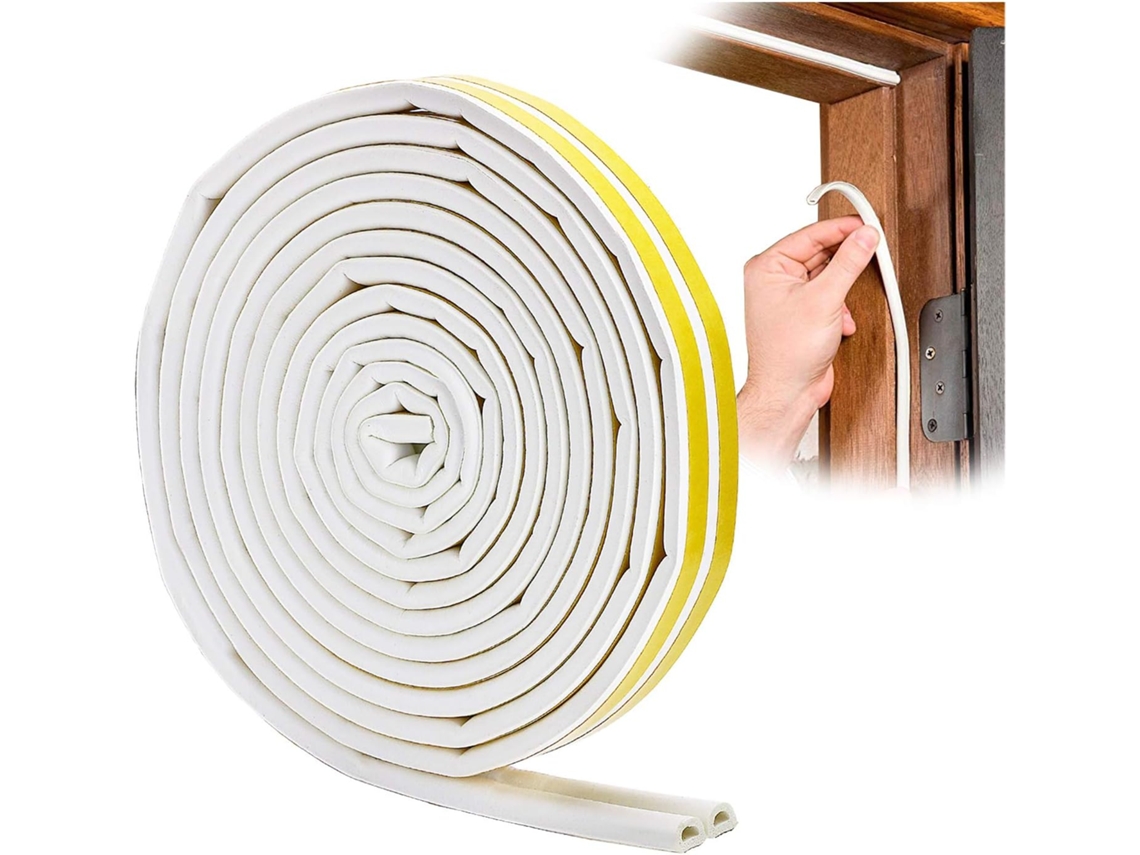 Lurelia Fita De Espuma Vedante Para Portas E Janelas 6 M Branco Externo Interno Adesão Forte Redução De Ruído Anti-insetos Cortável