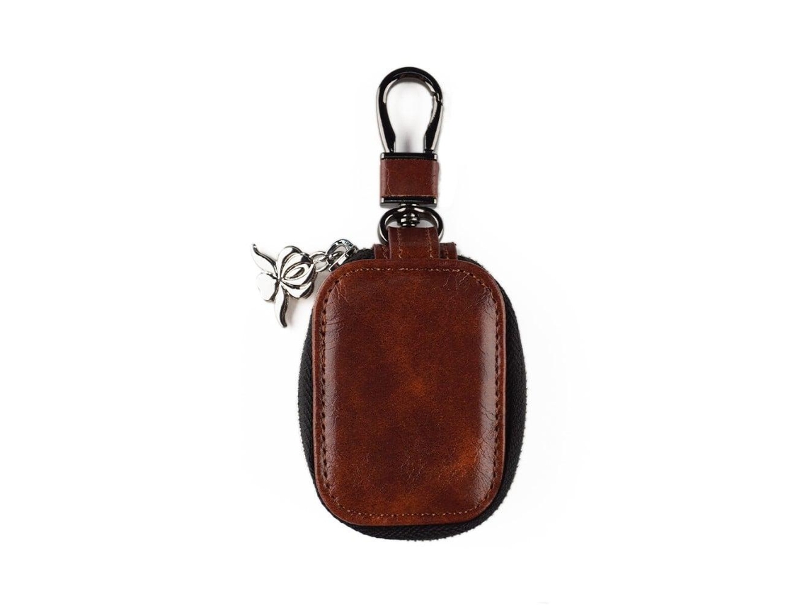 Capa De Couro Com Fivela Para Airpods 3 Marrom Escuro Brilvibera