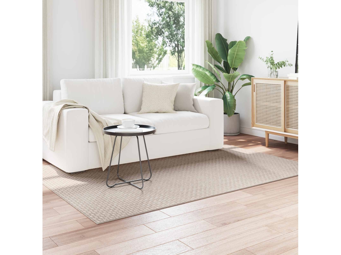 Vidaxl Tapetes De Área Retangular Faro Creme 200 X 140 Cm Poliéster