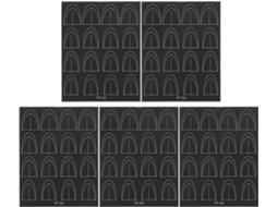 5 folhas de adesivos de papel para unhas em diversos estilos para manicure francesa.