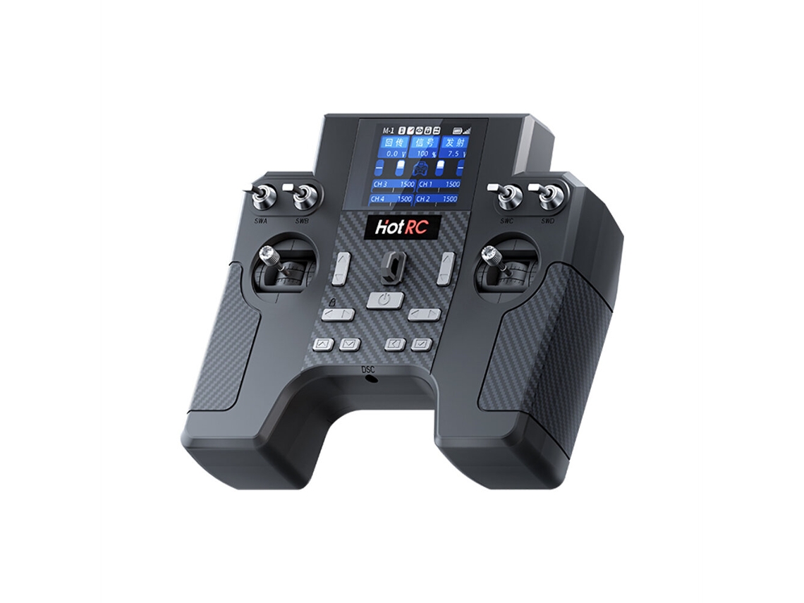 Modo 1 hotrc Ht 8a 2.4ghz 8ch Fhss Tela Colorida 1.7" Receptor F 08a Carros Barcos Aviões Rc MDUG (acelerador Mão Direita)