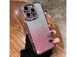Capa De Tpu Para Iphone 12 - Glitter Degradê De Diamante