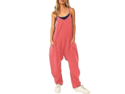 MACACÃO Casual Fasst para Mulher, Sem Manga, Larga, Bolsos, Solto | S/MARCA
