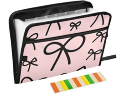 Pasta De Papel Expansível Com Laço Rosa, 13 Bolsos, Tamanho A4 E Carta, Com Fecho De Zíper, Pastas De Bolso