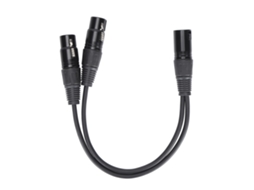 Cabo XLR macho para fêmea, divisor em Y, 0,3 m, microfone, áudio