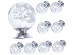 Conjunto De 10 Puxadores Decorativos De Cristal Para Portas De Armários, Gavetas E Cômodas.
