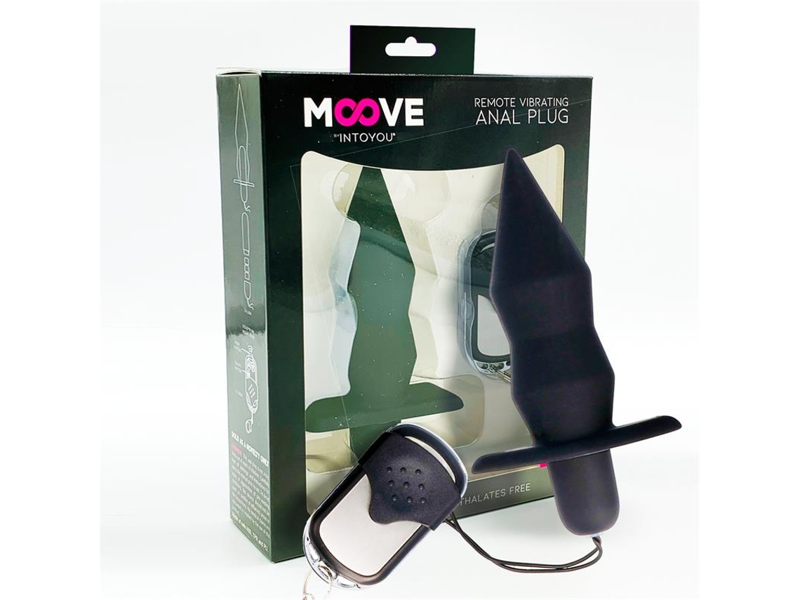Plug Anal Com Vibração E Controle Remoto Preto MOOVE