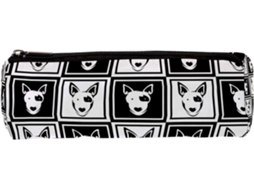 Porta-lápis com estampa hipster de buldogue, branco e branco, organizador de mesa, essencial.