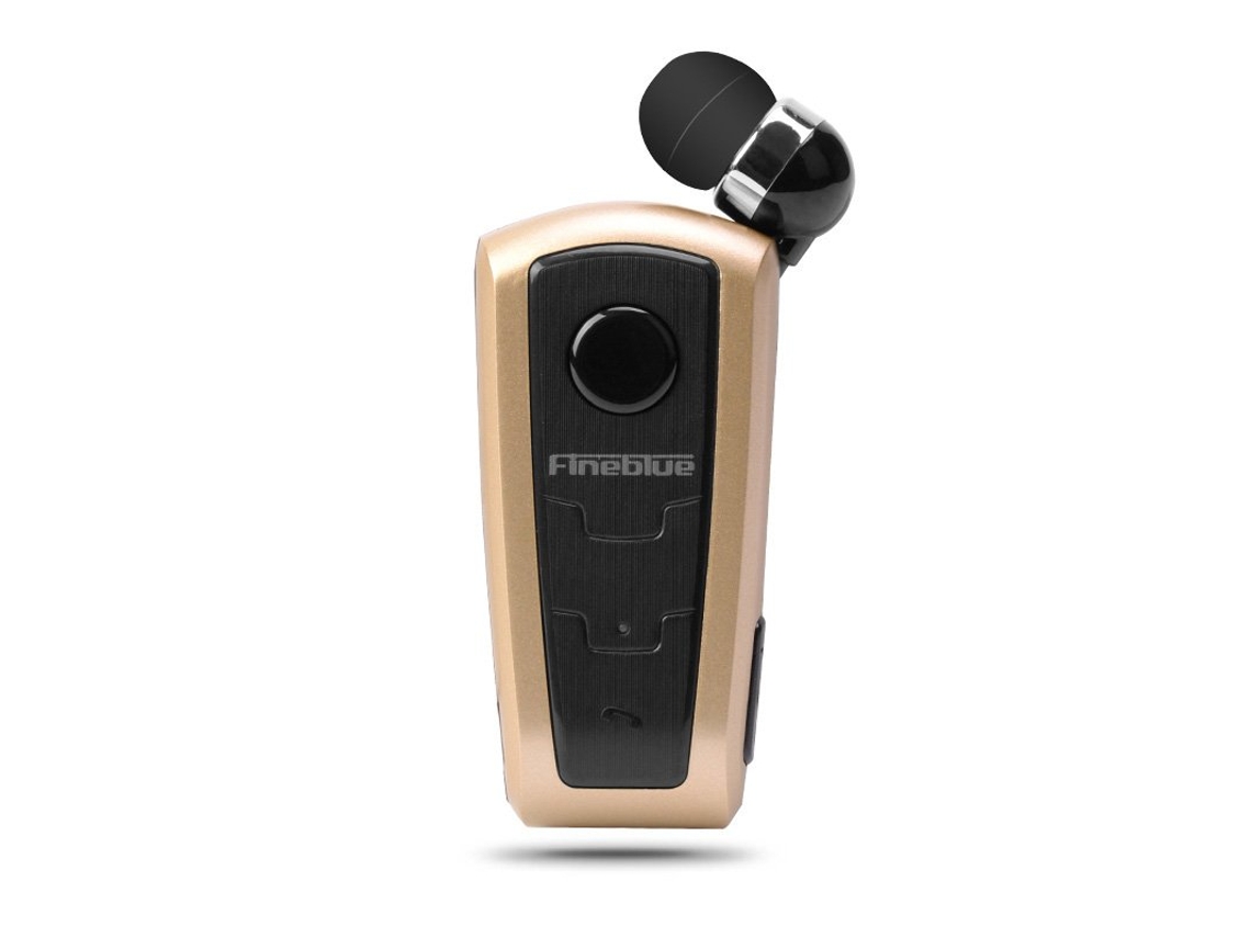 Kit Mãos-livres Original Fineblue F910 Sem Fio Bluetooth Portátil Retrátil Estéreo Clipe Microfone Chamada Dourada