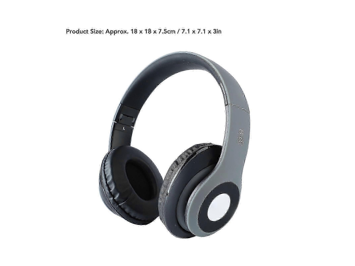 Fone de Ouvido Bluetooth com Redução de Ruído, Graves Potentes, Recarregável, compatível com Cartão de Memória, Cinza TAISHENGDA