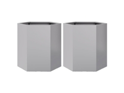 Garden Planter, Garden Planters Vidaxl Prateado Metal (46 X 40 X 45 Cm)