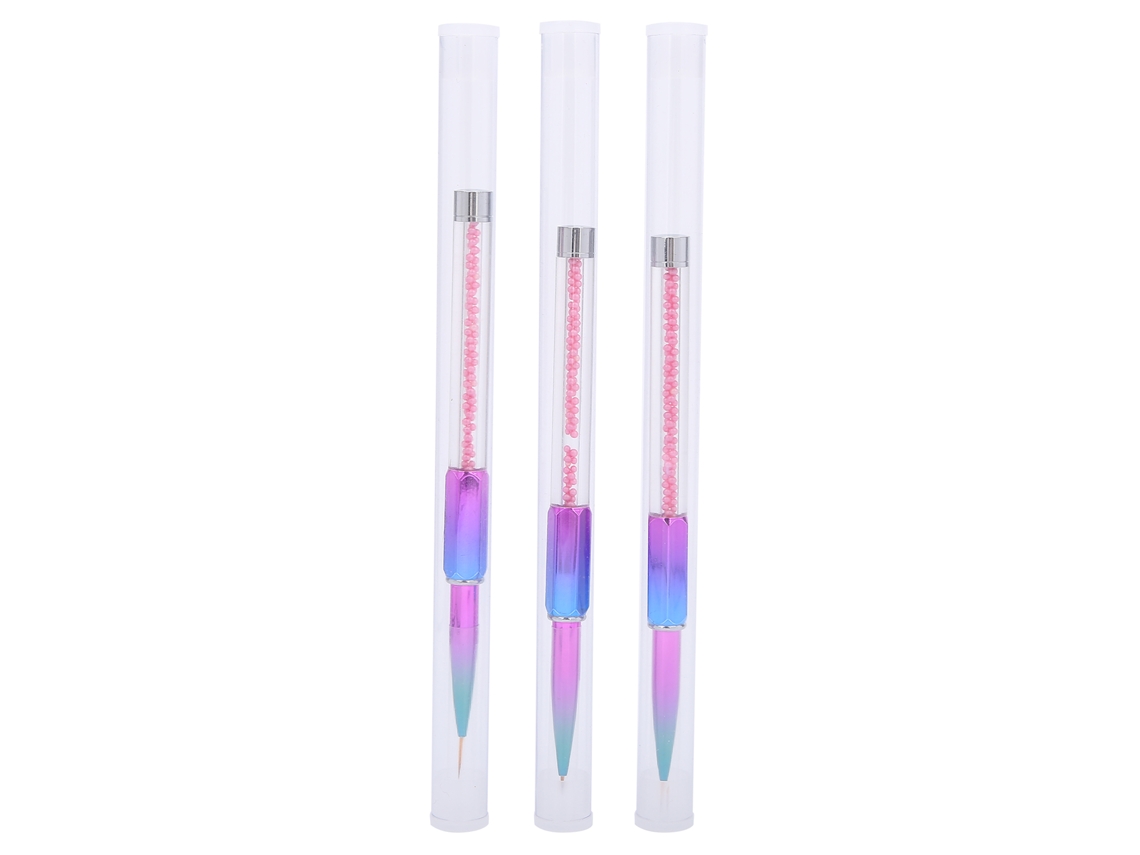3pcs Pincéis De Design De Unhas Liner Em Nylon Para Pintura De Unhas Acrílicas Com Tamanhos 6mm, 9mm E 11mm