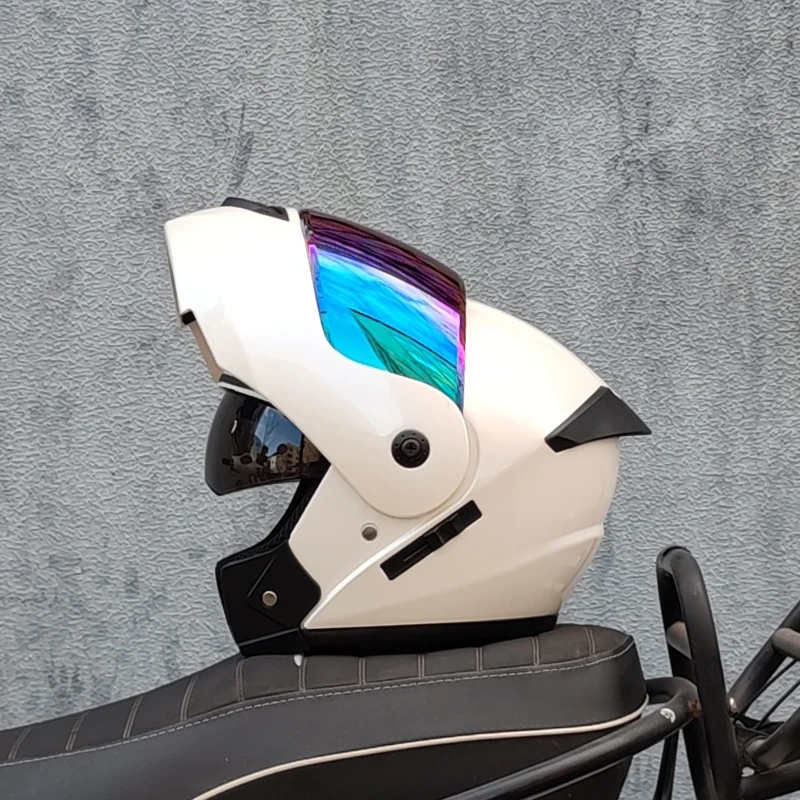 (m) Capacete Flip Para Motocicleta Com Certificação Dot Mais Recente E Viseira Integrada.