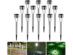 Pack 12 Luzes Solares De Jardim Decorativas Ip44 Para Caminhos E Pátios
