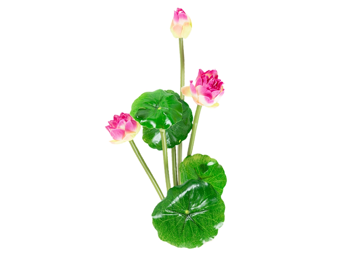 Laxiscreed Flor De Lotus Artificial Pequena Com Folhas De Seda E Caule De Ferro Para Decoração