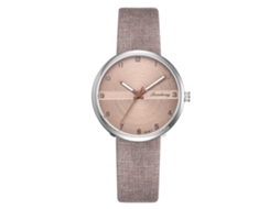 Relógio de Pulso Feminino Casual de Quartzo com Mostrador Redondo e Design Fashion