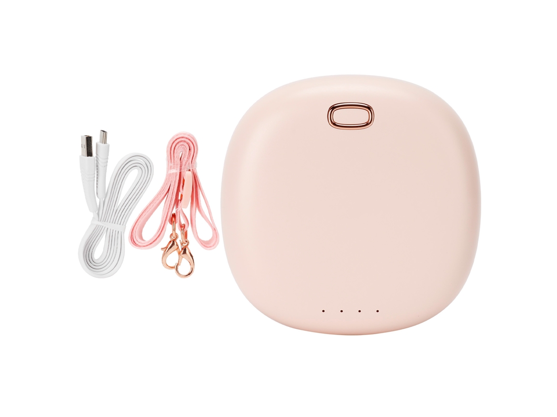 Ventilador de pescoço portátil sem pás mão livre mini com bateria 2000mAh 3 velocidades USB rosa S/MARCA