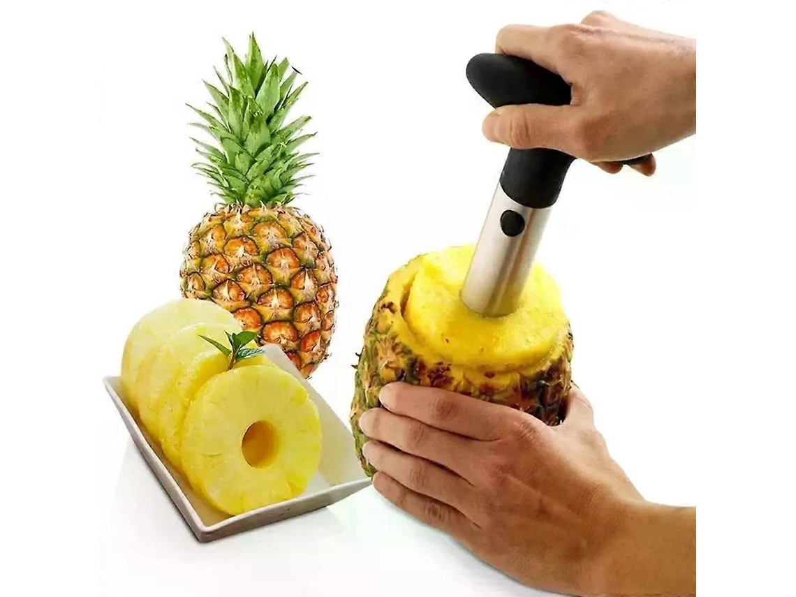 1 Descascador De Abacaxi Em Aço Inoxidável, Cortador De Frutas E Extrator Miolo Abacaxi