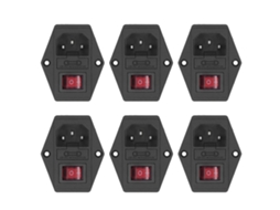 Módulo conector macho com 10A, IEC320 C14, indicador, para uso com interruptores S/MARCA