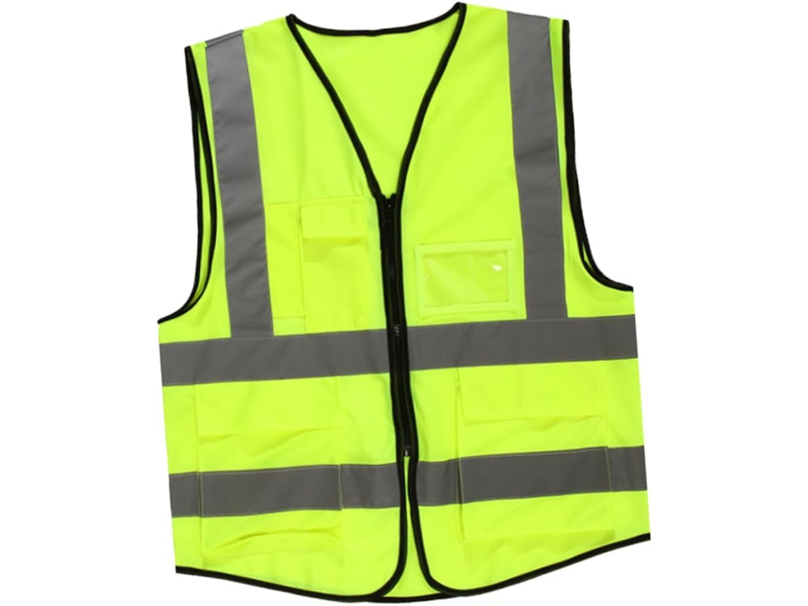 Colete De Segurança Refletivo Verde Fluorescente Com Bolsos Para Trabalhadores Da Construção Civil, Saneamento Colete De Segurança Refl Gokoco