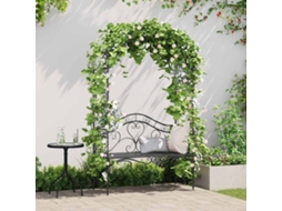 Vidaxl Banco De Jardim Preto 121 X 48 X 200 Cm Aço