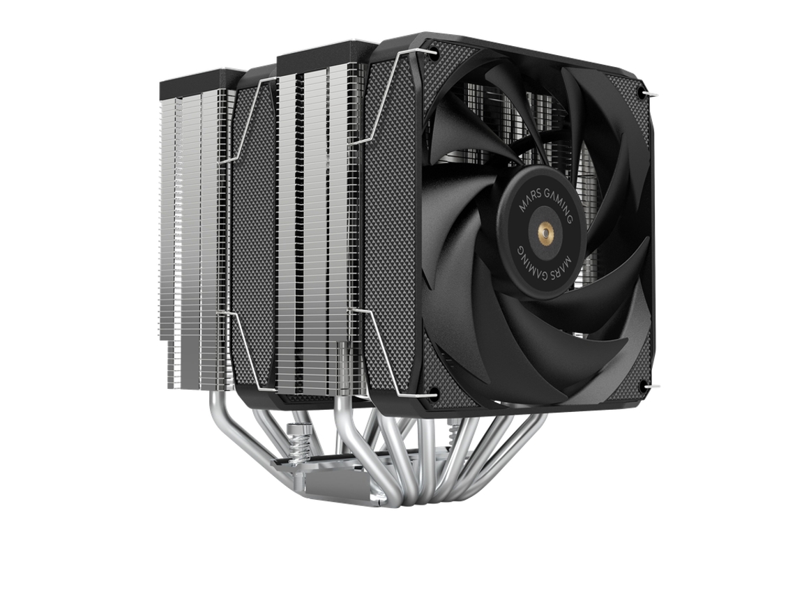 Dissipador Cpu Torre Dupla Mcpu-Xu6 Tdp 350W 2X Ventoinhas Fdb 6 Heatpipes Hct Preto MARS GAMING