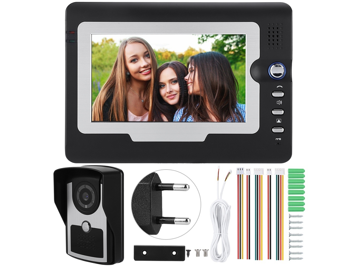 Interfone De Vídeo Com Fio De 7 Polegadas 810fc11 (tela Grande De Alta Definição, Compatibilidade De Tensão Ampla)