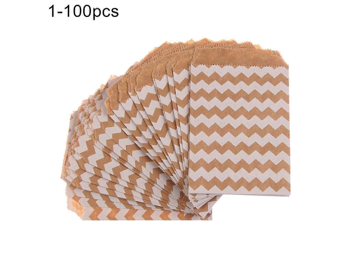 100 Sacos De Papel Kraft Para Doces, Biscoitos E Pipoca - Design Com Bolinhas Onduladas