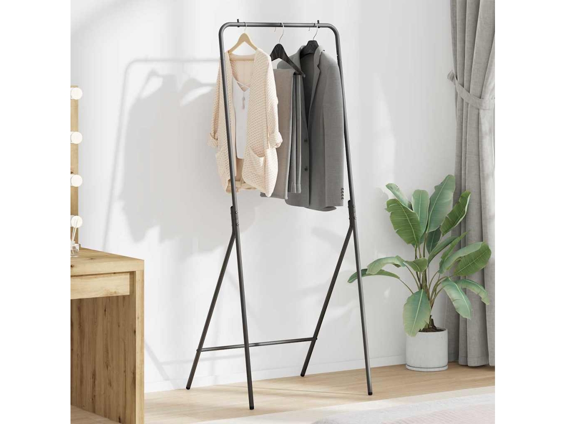 Vidaxl Suporte Para Roupas Preto 60 X 53 X 155 Cm Aço